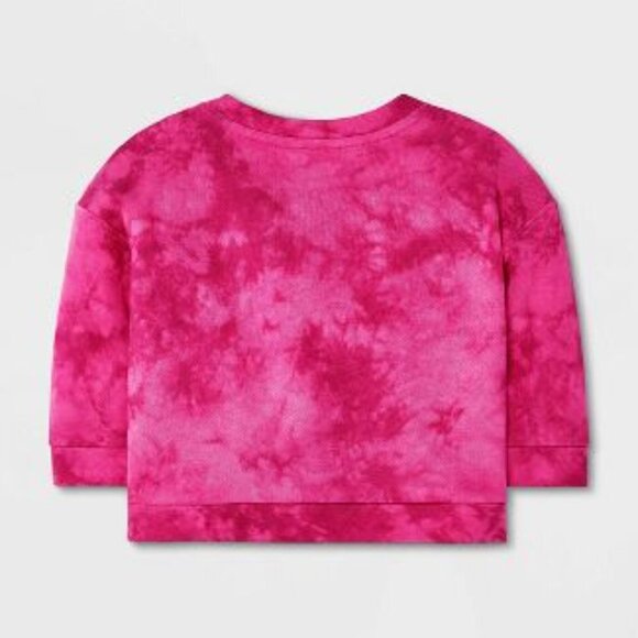 16. NWT Cat & jack Pink Tie Dye Crewneck Sweatshirt - Picture 2 of 3